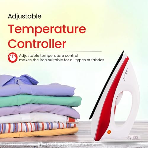 Image of Cadlec Advanced Lightweight Dry Iron with Non-Stick Teflon Coating | 1000W | Sleek Design | 2-Year Warranty