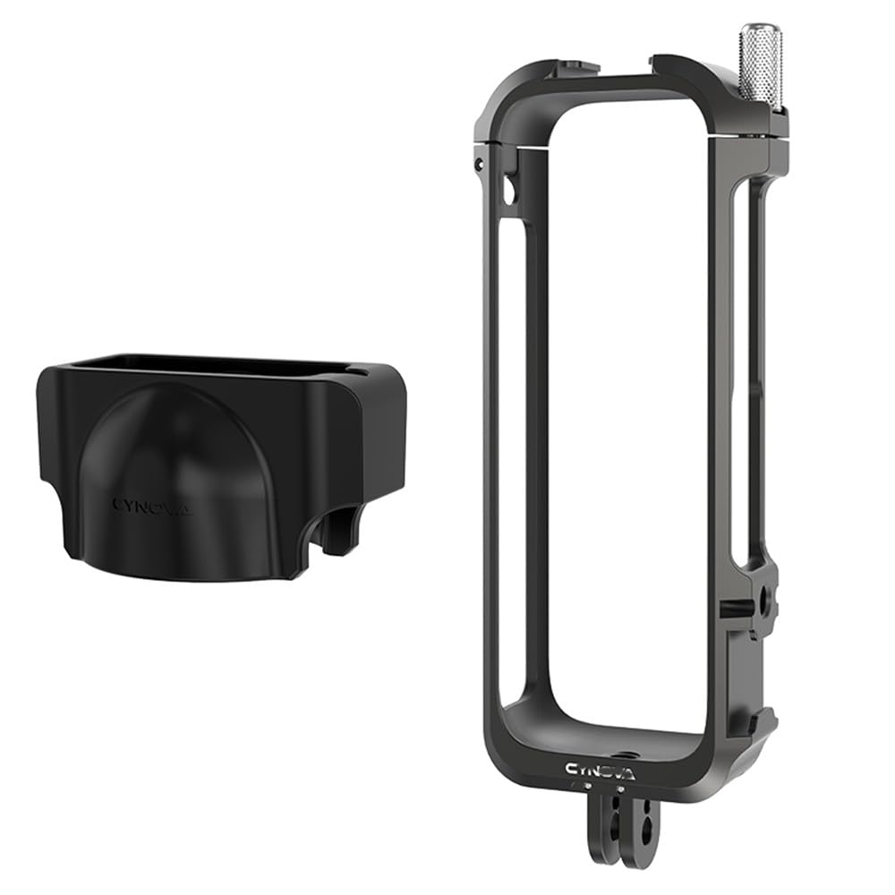Generic Metal Cage for Insta360 X4 Aluminum Alloy Utility Frame Cage Protective Expansion Case Cold Shoe Bezel Mount with Lens Cap for Insta 360 X4 Action Camera Accessories, black