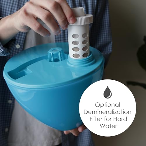 Image of Crane Ultrasonic Cool Mist Humidifier for Bedroom, Baby Nursery, Kids Room, Plants, or Office, Large 1 Gallon Tank, Filter Optional, Aqua