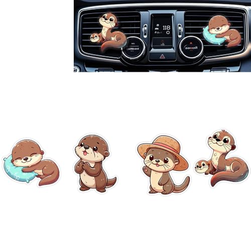 Image of Cute Car Air Freshener Clips,Otter Car Vent Clip,Car Vent Decoration Accessories,Auto Air Conditioner Clip,Automotive Interior Decoration Gifts for Girls and Women