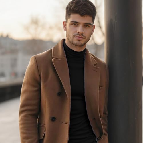 Turtleneck Men Casual Long Sleeve Turtle Neck Tops Men's Slim Fit Basic T-Shirt2