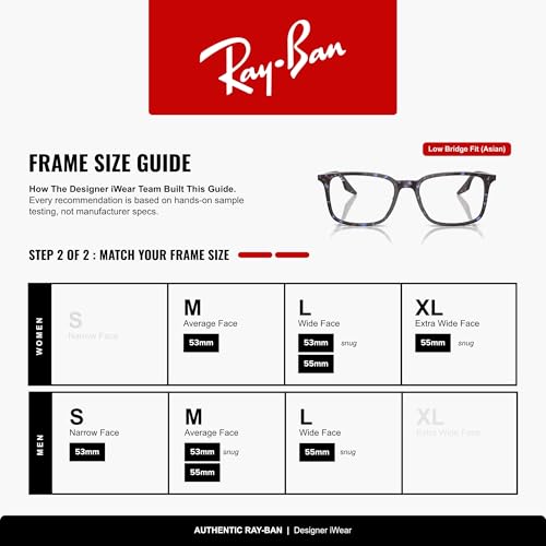 Image of Ray-Ban RX5421F Low Bridge Fit Rectangular Prescription Eyewear Frames