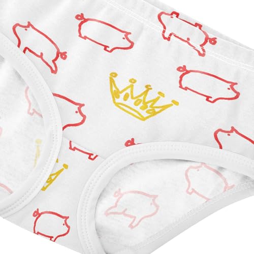 Girls' Underwear Pig Crown Cotton Stretch Comfort Toddler Panties4