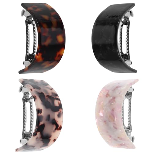 Pinzas de pelo de acetato y metal con elegante estampado de leopardo para mujer