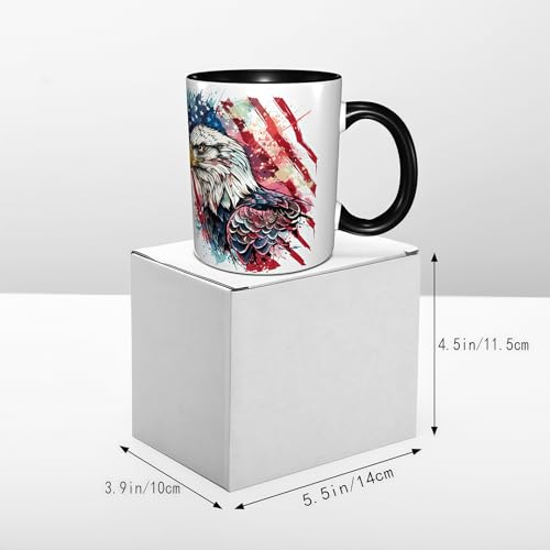 Taza de cerámica con diseño Eagle USA Flag 11oz miniatura 5