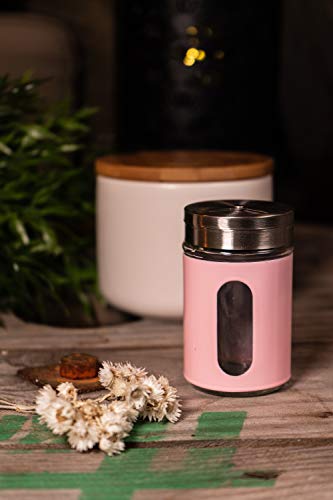 Set Spice Shaker Salt Shaker Glass & Stainless Steel met roterende deksel en viewing window spice glas opbergglas (12er… - Afbeelding 5