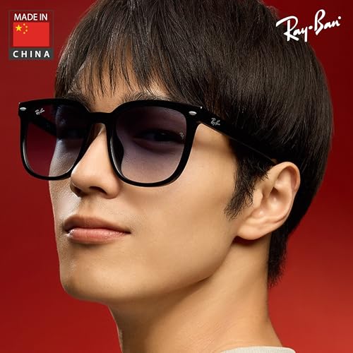 Image of Ray-Ban RB4401D Square Shaped Sunglasses for Men & Women with Official RAYBAN Eyewear Kit