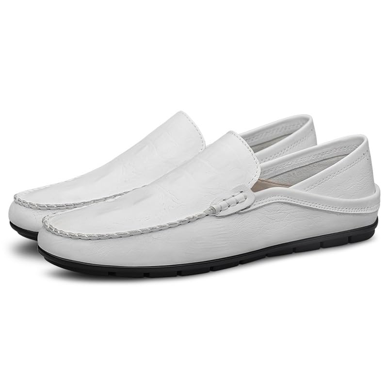 Loafers for Men Round Toe PU Leather Crocodile Print Loafer Shoes Comfortable Lightweight Flat Heel Classic Slip-ons3