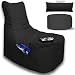 Produktbild Sitzsack 3er Set Big Gamer Sessel mit EPS Sytropor Füllung - Rückenkissen - Hocker - In & Outdoor Sitzsäcke Sessel Kissen Sofa Sitzkissen Bodenkissen (Big Gamer Sitzsack 3er Set Uni Farbe, Schwarz)