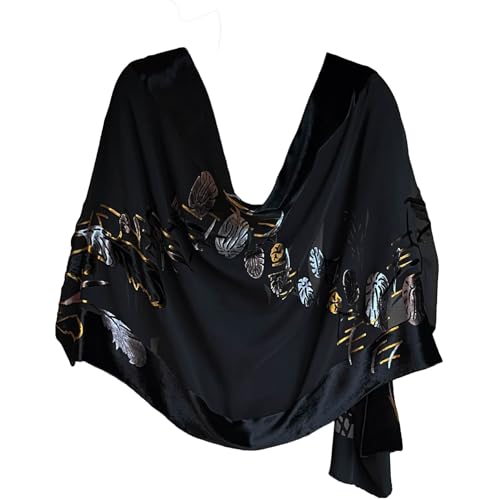 Silk Base Burn-out Velvet Shawl, 72