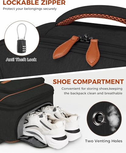 Vancropak 40L Expandable Travel Backpack