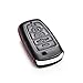 Vitodeco Genuine Leather Smart Key Keyless Remote Entry Fob Case Cover with Key Chain for 2019 Ford Fusion, Explorer, Escape, Edge, F-150, Mustang and More Models (5-Button, Black/Red)