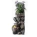 Tolevoit Indoor Small Tabletop Fountains Waterfalls Stone Rockery Fountain Home Decorations with LED Lights Relaxtion Soothing Sound Suitable for Meditation Planting Plants by Yourself(23109)
