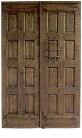 Traditional Authentic Mexican Cedar Double Door 6 (Square Top) with Hinges, Handle and Jamb
