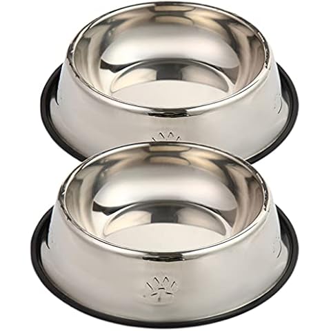 ZAH Hundenapf für Grosse Hunde, 2er Set aus Edelstahl, 30 cm-1.5 L, Futternapf Hund groß, Hundenapf mittelgroße Hunde, Dog Bowl, Hunde Fressnapf Hund, Wassernapf für Hunde, Hundenäpfe, Trinknapf Hund Cover