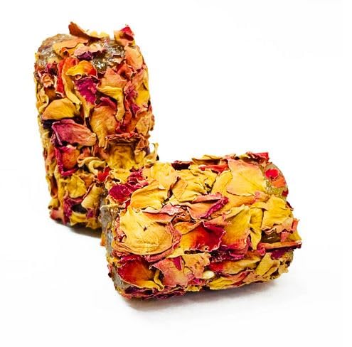 Image of NY Spice Shop Malban Pistachio with Rose Flakes - 5 Pound Traditional Middle Eastern Sweet with Chewy Nougat Roasted Pistachios & Rose Petals - Authentic Mediterranean Confection - Individually Wrapped Candy Treat