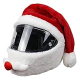 MIAISHUVO Funda de Casco de Moto con Gorro Navideño - Divertido y Loco Cubierta de Casco de Santa Claus, Funda de Casco de...