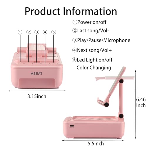 Gifts for Men Him, Cell Phone Stand with Bluetooth Speaker&Led Color Changing Light, Unique Gifts for Women Dad Her Husband, Birthday Gifts for Men