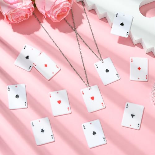 Breloques en résine forme as de carte poker pour fabrication bijoux DIY