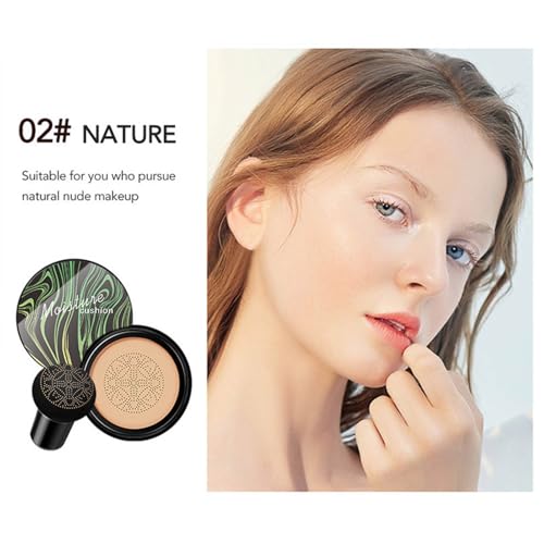 Stronrive Base De Maquillaje CC Cream Con Cojín De Aire Cabeza De Seta, BB Cream Foundation Makeup, Mushroom Head Air Cushion CC Cream, Corrector Hidratante Nude Makeup Iluminador Duradero - imagen 2