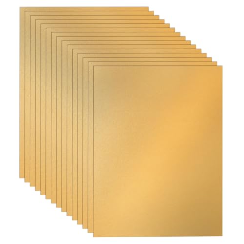 30 Blatt Gold Schimmer Kartonpapier 250g/m² – Dickes Druckerpapier A4, Fotokarton & Bastelkarton Goldpapier zum Basteln, Glitzerpapier für Einladungen, Urkunden, Karten, Scrapbooking & DIY 210x297mm