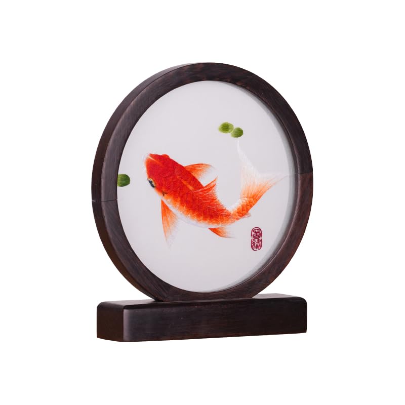 Amazon.co.jp: 蜀刺繍両面刺繍鯉飾り|四川省無形文化遺産手作り刺繍