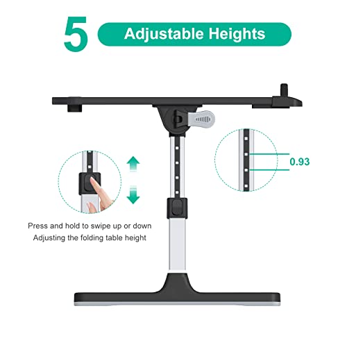 Image of KLEAR Foldable Laptop Bed Tray Desk, Adjustable Laptop Bed Table with Heights and Angles, Upgraded-Sturdy Laptop Lap Desk for Bed /Sofa /Couch /Floor, Lap Tablet Desk (NO Drawer,Black)