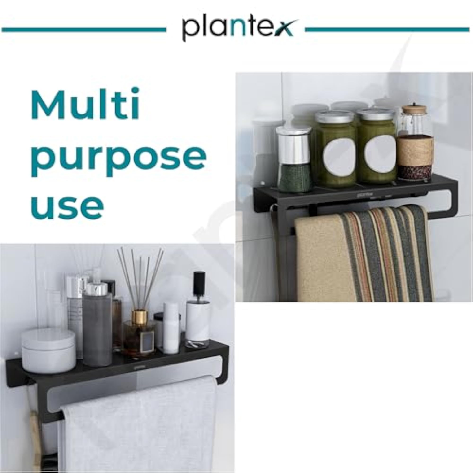 Alloy Steel No Drill Bathroom Organiser Shelf