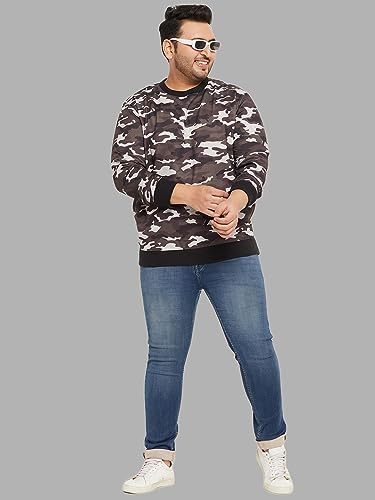 Image of AUSTIVO Men's Multi Colour Block Round Neck Plus Size Sweatshirt(3300A)