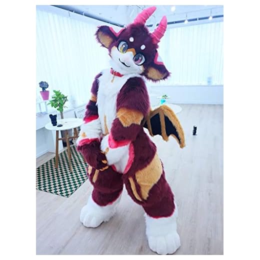 FurryWu Studio Japan Kemono Kawaii Dragon Horn Red Cat Dog Fox Fursuit Teen Costumes Child Full Furry Suit Fursona Kigurumi Digitigrade Anime