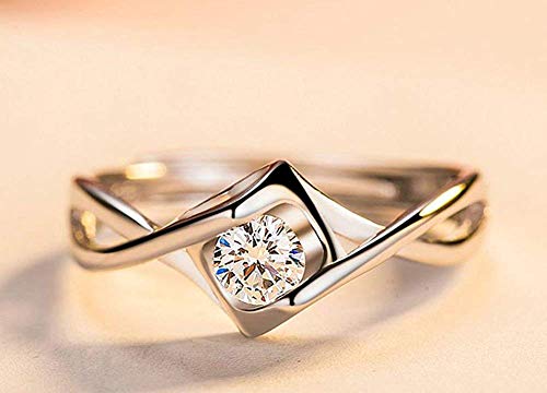 Women Ring White Heart Crystal Ring Diamond Rings Wedding Jewelry For Lady Birthday Gift 1Pcs, Nice Design2