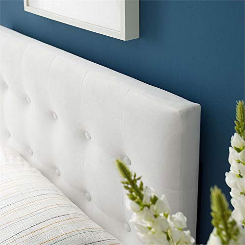 Modway Emily Twin Biscuit Tufted Performance Velvet Headboard, White #TOP5
