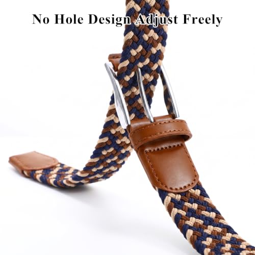 Image of XZQTIVE Braided Stretch Belt Mens Gift Elastic Woven Belt for Golf Casual Pants Shirts Jeans