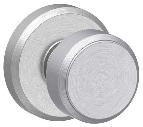 Image of SCHLAGE Knob with Greyson Trim Non-Turning Lock, Satin Chrome (F170 BWE 626 GSN)