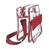 QKURT Sac à bandoulière Messenger clair à bandoulière avec bandoulière réglable, Sac transparent pour sac transparent approuvé par la Concert Stadium pour femme Homme | Imperméable,Rouge #1