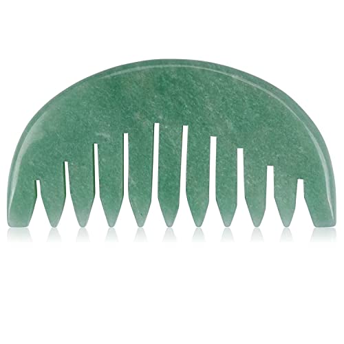 ideayard Jade Aventurin-Kamm für Körper und Kopfhaut, Gua Sha, Massage-Schönheitswerkzeug, fördert die Lymphdrainage, fördert gesundes Haarwachstum (Aventurin- bombiert) Cover