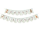 LAVVICHA Happy Birthday Banner Woodland Animal Jungle Theme Bunting Birthday Party Decorations for B