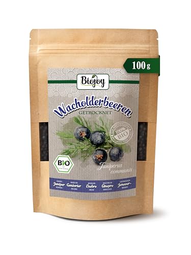 Biojoy BIO-Wacholderbeeren (100 g), getrocknet und ganz, ohne Zusätze (Juniperus communis)