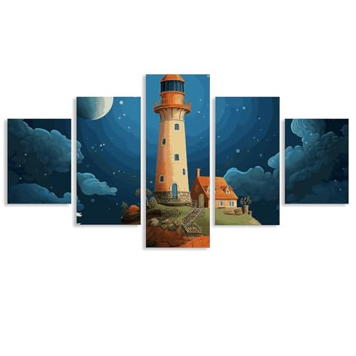 Décoration murale salon sans effort : 5 peintures sur toile encadrées et prêtes à suspendre