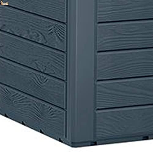 BricoLoco.com Baúl arcón almacenaje exterior jardín. 190 litros. Resina imitación madera. Resistente a la intemperie. Almacenamiento herramientas, juguetes, … (190 litros, Antracita) - imagen 3