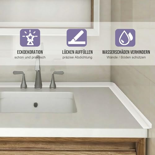 Hzetuu Schwallschutzleiste Dusche Selbstklebend Silikon - 1.5M Transparent Wasserstopper Dusche Für Badewannenabdichtung, Küchenspülbecken, Badezimmertüren Schwelle, Spalt Kleiner 20MM