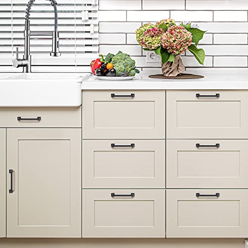 Image of Ravinte Matte Black Square Foot Arch Cabinet Pulls 5 Inch 15 Pack