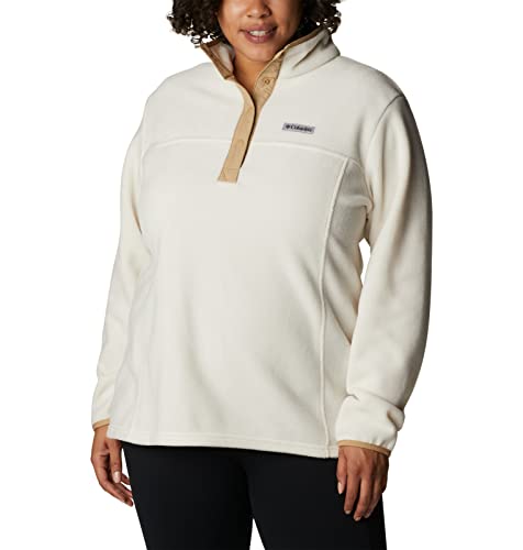 Image of Columbia Womens Benton Springs Half Snap II Pull Over Fleece Jacket, Dark Stone /Canoe /Vintage Blue, 3X