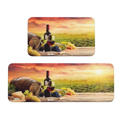 Mosytuky Kitchen Mats for Floor Sets of 2,Waterproof Kitchen