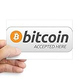 CafePress Bitcoin Accepted here Sticker Rectangle Bumper Sticker Car Decal