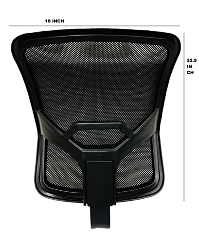 Image of GOYALSON Office Chair Back Part Visitor revolving Chair Spare Parts Accessories Chair net Back with nut Bolts and Key Easily fit to Every Chair (New Knetted Chair Back, Chair Parts)