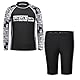 MZSYLK Jungen Schwimmkostüm Rash Guard Badeanzüge Set 3 Stück langärmelige Badeshirts Schnell trocknende Badeanzüge mit Badehose