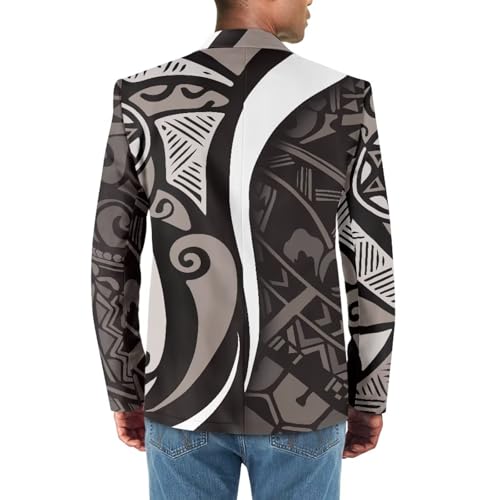 Puletasi Polynesian Tribal Clothing Mens Dinner Party Prom Blazer Long Sleeve Loose Fit One Button Suit Jacket2