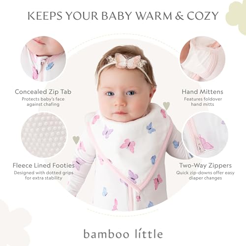 Image of Bamboo Little Soft Baby Footie Pajamas, Baby Clothes, Newborn Sleepers, 95% Viscose and 5% Spandex, 0-24 Months
