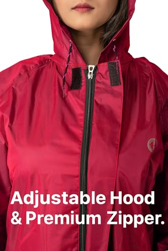 Image of THE DRY CAPE ; LET IT RAIN Women's Waterproof Rain Coat | Packable, Full Length with Hood & Pockets | Urban Commuter Rainwear